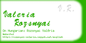 valeria rozsnyai business card