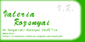 valeria rozsnyai business card